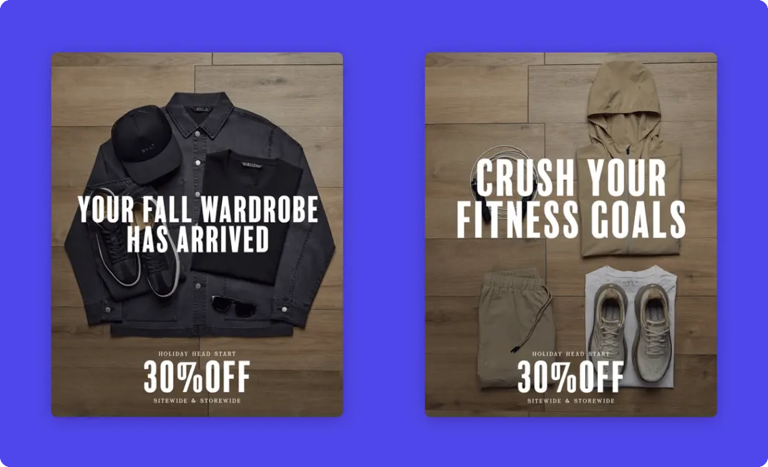 example BFCM ads targeting personas