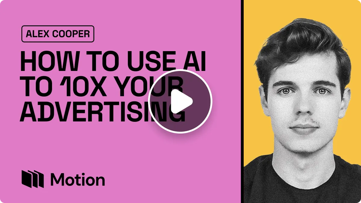 YouTube thumbnail with text "Alex Cooper how to use AI to 10x your advertising"