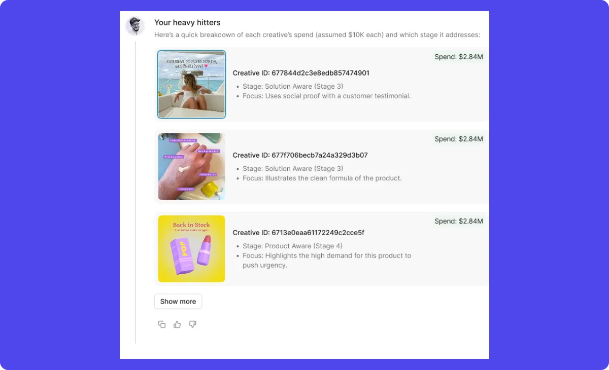 Example of creative strategy AI tool