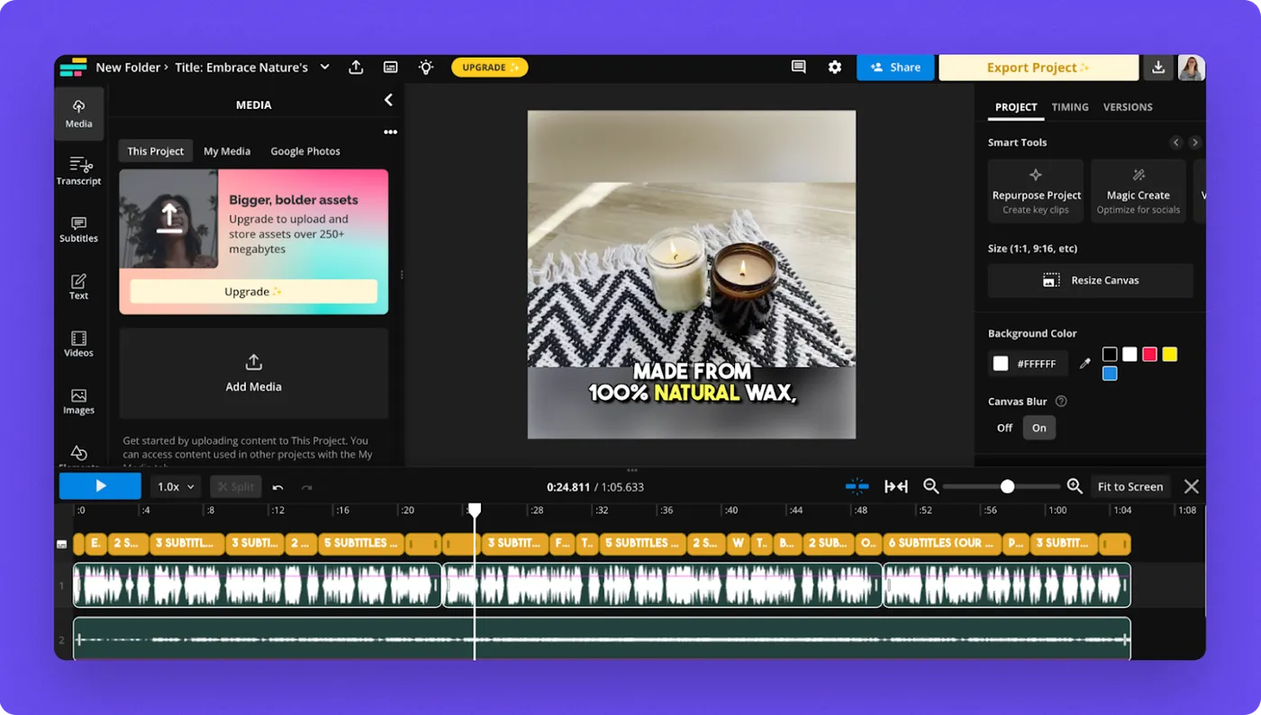 Using Kapwing for AI Facebook ad production