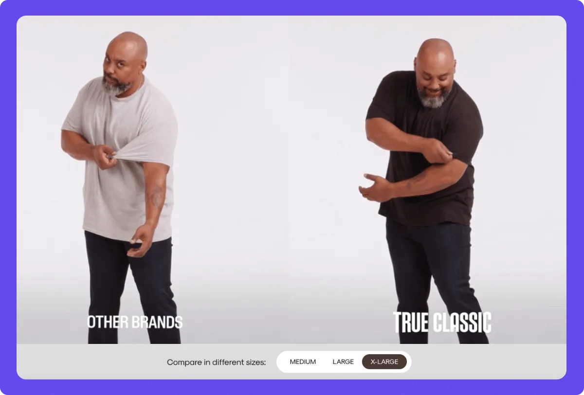True Classic ad example