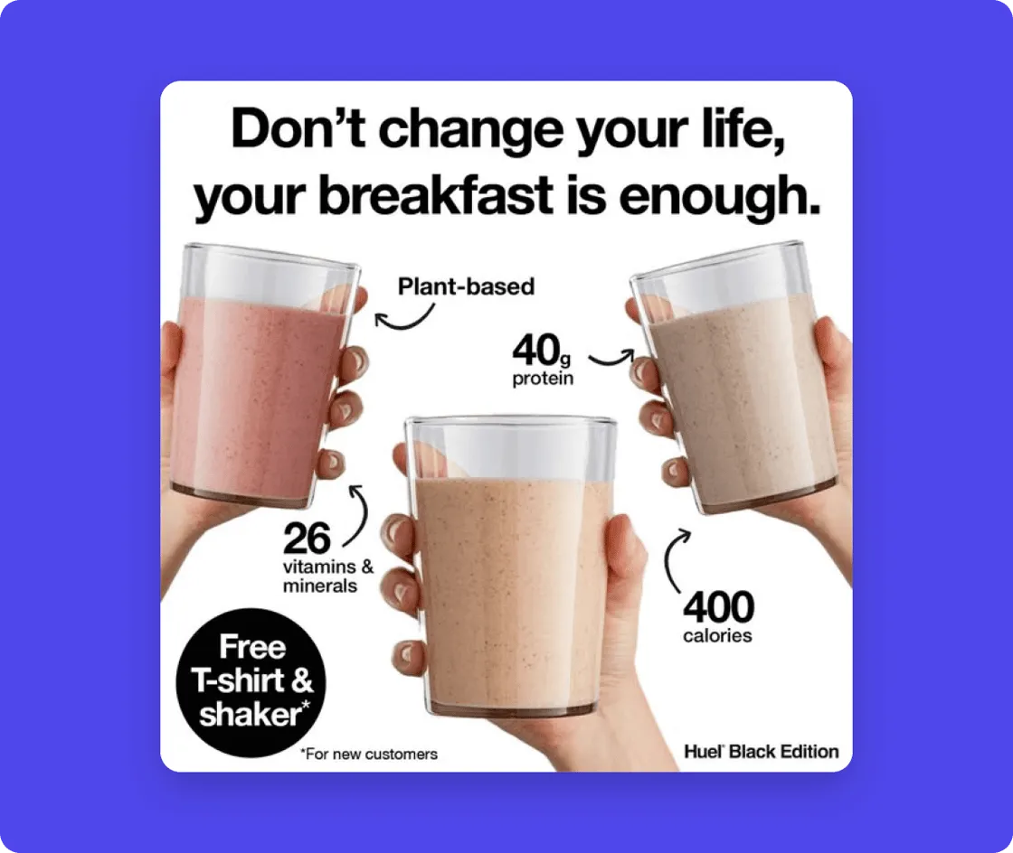huel - don't change your life, your breakfast is enough